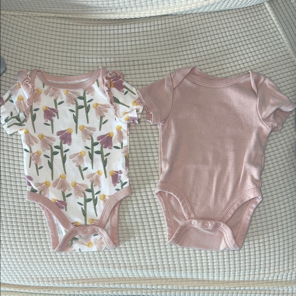 Cloud Island Floral and Pink Bodysuits